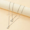 New Hollow Sun Moon And Star Pendent Card Alloy Necklace