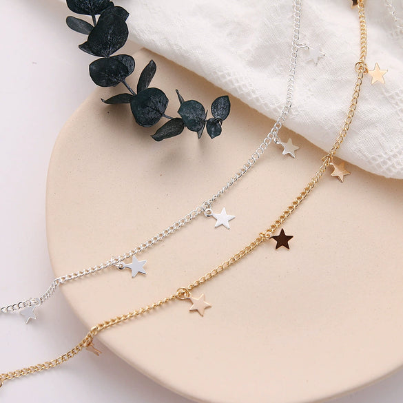 New Hot Fashion Simple Thick Five  Pointed Star Pendant Necklace For Jewelry Wholesale Alloy Material Electroplating Treatment Geometry Pattern And Styling