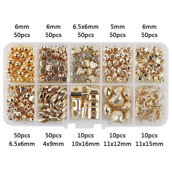 New Imitation Pearl Suit Combination Metal Love CCB Spacer Beads Diy Bracelet Beads