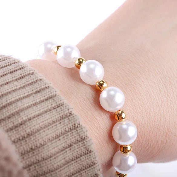 New Imitation Pearl Suit Combination Metal Love CCB Spacer Beads Diy Bracelet Beads