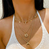 New Jewelry Fashion Multilayer Necklace With Horn Moon Star Map Pendant Alloy Material Snake Bone Chain Plant Flowers Style Ushape Pattern For All Genders