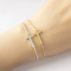 New 18K Goldplated Stainless Steel Cross Couple Bracelet Simple Geometric Bracelet