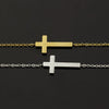 New 18K Goldplated Stainless Steel Cross Couple Bracelet Simple Geometric Bracelet