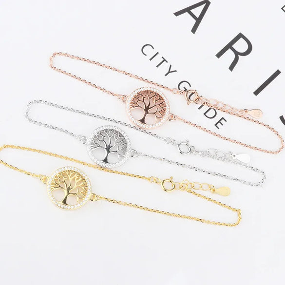 New New Year Bracelet  Fashion Women'S Tree Of Life Bracelet Manufacturers 925 Sterling Silver Spot Wholesale Jewelry