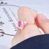 New Pink Diamond Rose Gold Drop Pear Shaped Ring European And American Simple Ring Female