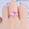 New Pink Diamond Rose Gold Drop Pear Shaped Ring European And American Simple Ring Female