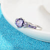 New Purple Stone Round Female Ring Fashion Simple Platinum Ring