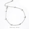 New S925 Sterling Silver Beads Cross Chain Anklet Korea  Temperament Simple Foot Ornaments Personalized Jewelry
