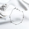 New S925 Sterling Silver Beads Cross Chain Anklet Korea  Temperament Simple Foot Ornaments Personalized Jewelry