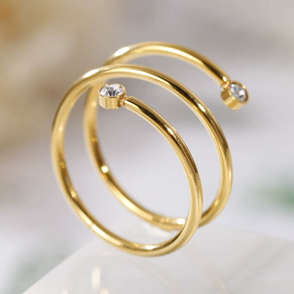 New Simple Elegant Titanium Steel Ring With Multi Layer Creative Design For Women In Sports Style