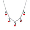 New Single Row Micro-Embellished Diamond Rhinestone Cherry Tennis Chain Cherry Pendant For Women