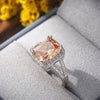 New Square Champagne Color Zircon Retro Geometry Electroplating All Match Light Luxury Style Unisex Ring Jewelry Hand Jewelry