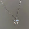New Style Alloy Imitation Pearl Cherry Pendant Necklace