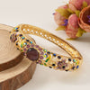 New Style Cloisonné Bracelet In Alloy With Large Circle Cut Out Inlaid With High Grade Diamond And Electroplated