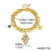 New Style Creative Color Oil Dropping Eyes Palm Accessories Pendant Design All Match Overlapped Titanium Steel Bracelet With Electroplating And Geometric Pattern