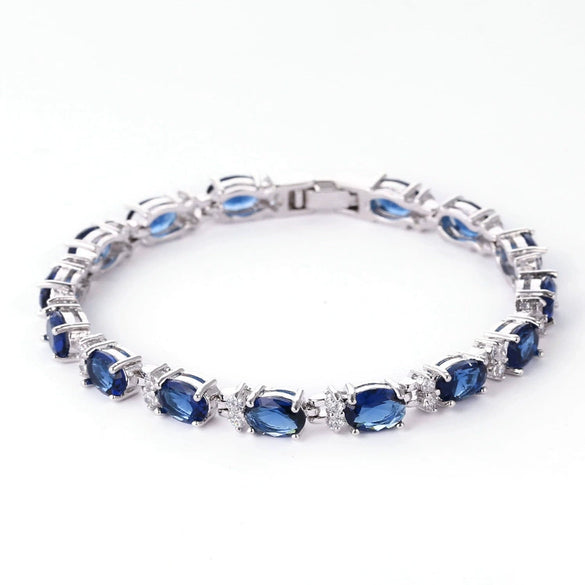 New Style Jewelry Bracelet Blue Crystal White Zirconium Color Zirconium Mixed Color Manufacturers Wholesale Girls Accessories Fashion Jewelry