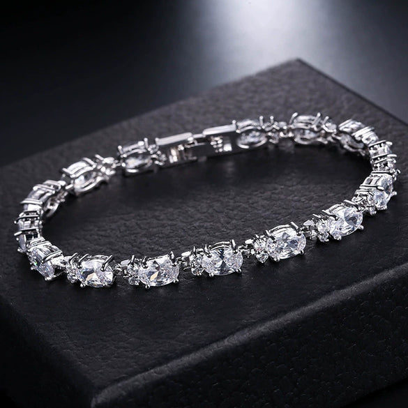 New Style Jewelry Bracelet Blue Crystal White Zirconium Color Zirconium Mixed Color Manufacturers Wholesale Girls Accessories Fashion Jewelry