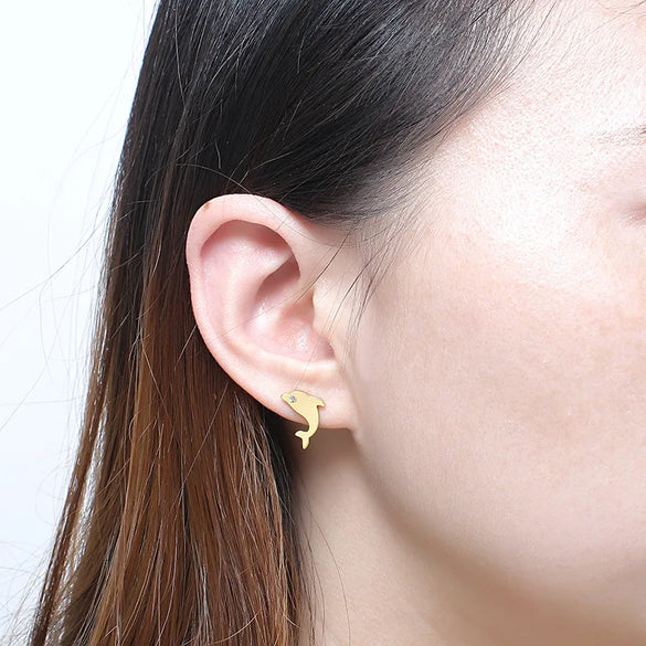 Cartoon Style Cartoon Character Plating Titanium Steel 18K Gold Plated Earrings