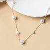 New Style Simple Pearl Alloy Necklace With Geometric Styling Electroplated For Women Fashion Street Sweater Chain