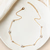 New Style Simple Pearl Alloy Necklace With Geometric Styling Electroplated For Women Fashion Street Sweater Chain