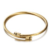 New Titanium Steel Bracelet Simple Threecolor 18K Gold Stainless Steel Bracelet  Wholesale