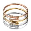 New Titanium Steel Bracelet Simple Threecolor 18K Gold Stainless Steel Bracelet  Wholesale