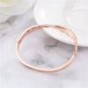 New Titanium Steel Diamond Rose Gold Twisted Arm Bracelet Female Roman Text Bracelet Stainless Steel Jewelry Wholesale