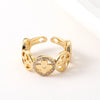 New Women'S Copper Plated Real Gold Geometric Open Tail Ring