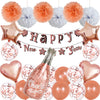 New Year Black And Gold Latex Balloon Set With Happy New Year Flag Banner Party Decorations