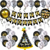 New Year Decorative Round Latex And Aluminum Foil Balloons With Printed Design For Party Decorations Wholesale