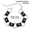 Niche Dark Style Rivet Punk Collar Leather Choker Necklace For Women Alloy Pendant Heart Pattern