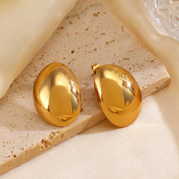 Niche Design Retro Heart Line Drop Shape Stainless Steel Electroplated Earrings For Women