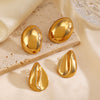 Niche Design Retro Heart Line Drop Shape Stainless Steel Electroplated Earrings For Women