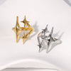 Niche Design Star Shape Stainless Steel Gold Plated Ring For Women