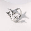 Niche Design Star Shape Stainless Steel Gold Plated Ring For Women