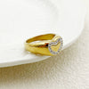 Niche Design White Love Fritillaria Stainless Steel Gold Plated Ring