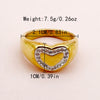 Niche Design White Love Fritillaria Stainless Steel Gold Plated Ring