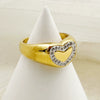 Niche Design White Love Fritillaria Stainless Steel Gold Plated Ring