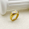 Niche Design White Love Fritillaria Stainless Steel Gold Plated Ring