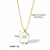 Niche Devil's Eye Stainless Steel Necklace Pendant For Women With Zircon And Dripping Oil Design Eyeshaped Geometric Pattern Goldplated