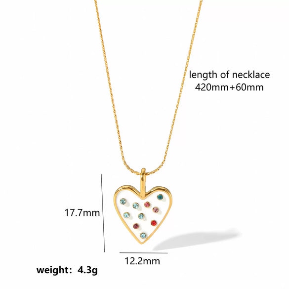 Niche Devil's Eye Stainless Steel Necklace Pendant For Women With Zircon And Dripping Oil Design Eyeshaped Geometric Pattern Goldplated