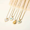 Niche Devil's Eye Stainless Steel Necklace Pendant For Women With Zircon And Dripping Oil Design Eyeshaped Geometric Pattern Goldplated