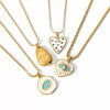 Niche Devil's Eye Stainless Steel Necklace Pendant For Women With Zircon And Dripping Oil Design Eyeshaped Geometric Pattern Goldplated