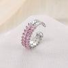 Niche Doublerow Zircon Diamond Copper Inlaid Leaf Ear Ring Unisex For Couples