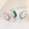 Niche Doublerow Zircon Diamond Copper Inlaid Leaf Ear Ring Unisex For Couples