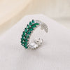 Niche Doublerow Zircon Diamond Copper Inlaid Leaf Ear Ring Unisex For Couples