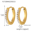 Niche Elegant Circle Geometric Stainless Steel 18K Gold Plated Zircon Inlaid Earrings For Women