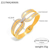 Niche Elegant Doublelayer Stacked Jewelry 316L Stainless Steel Goldplated Geometric Bracelet