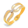Niche Elegant Doublelayer Stacked Jewelry 316L Stainless Steel Goldplated Geometric Bracelet