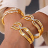 Niche Elegant Doublelayer Stacked Jewelry 316L Stainless Steel Goldplated Geometric Bracelet